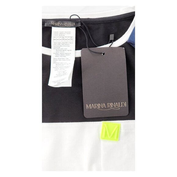 MARINA RINALDI NWT Veggia Ruffle Color Block T-Shirt - Picture 8 of 9